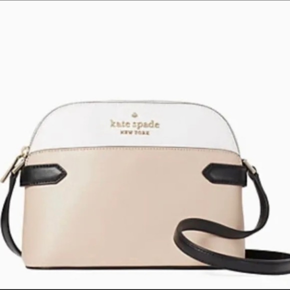 🎉SOLD🎉Kate Spade STACI COLORBLOCK Dome Crossbody Handbag Warm Beige Multi - Picture 13 of 13
